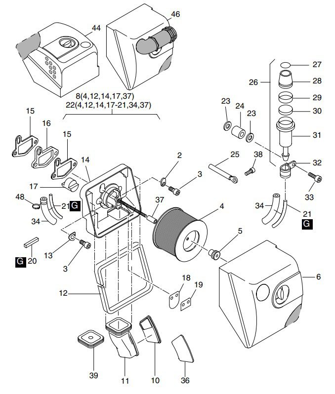 Hatz 1B20 Air filter