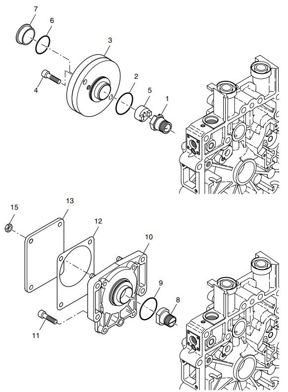 Hatz 1B20 Mount. parts hydr. pump