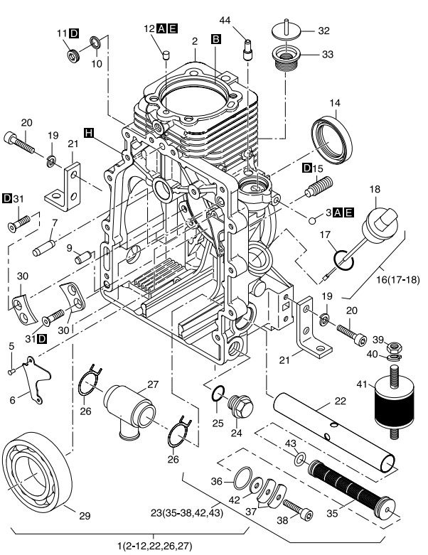 Hatz 1B30 Crankcase