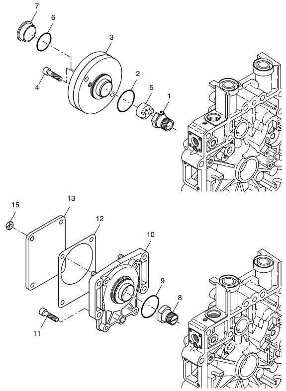 Hatz 1B30 Mount. parts hydr. pump