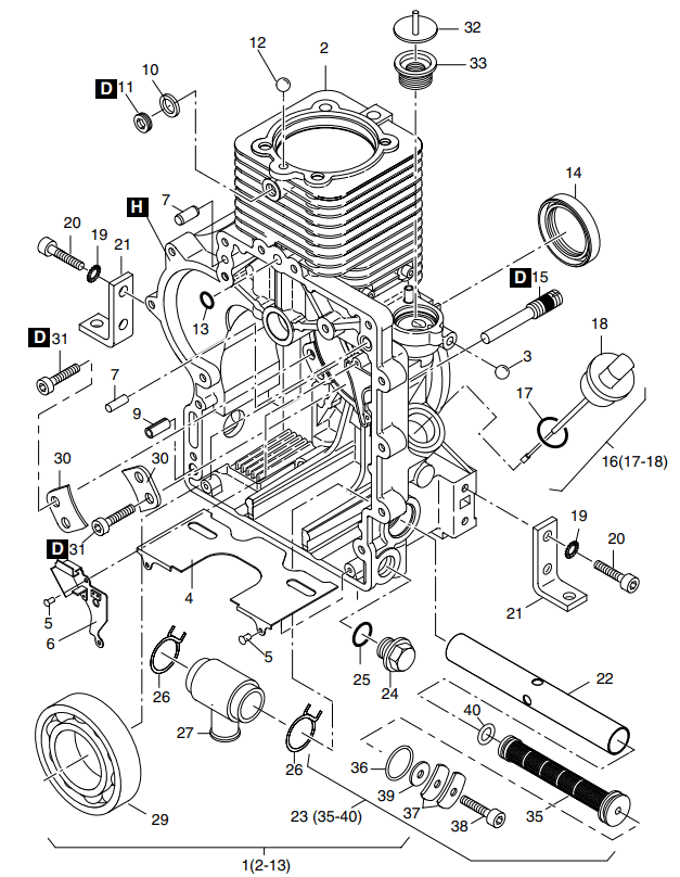 Hatz 1B40 Crankcase