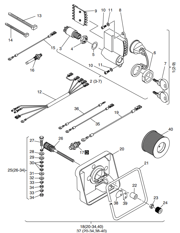 Hatz 1B40 Electric equipment, wirings
