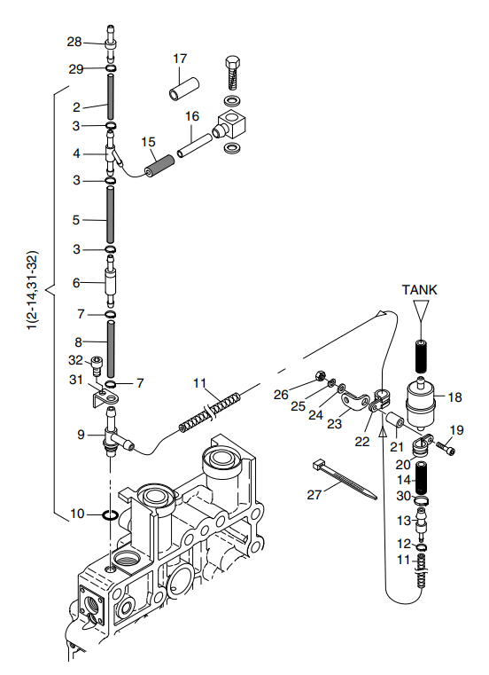Hatz 1B40 Fuel filter