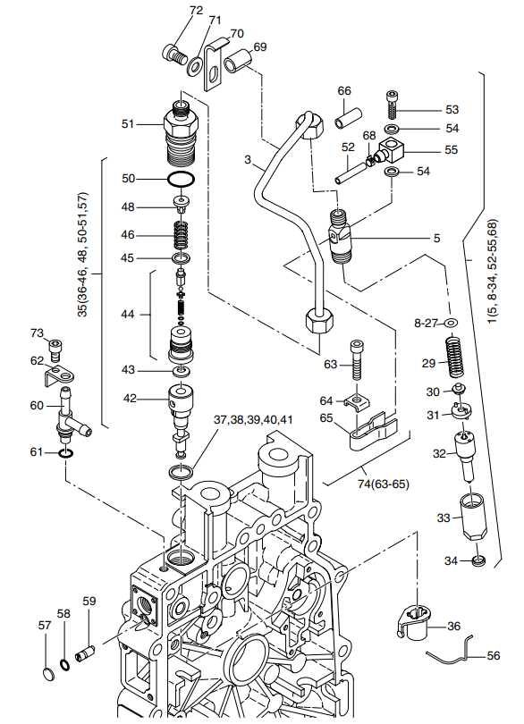 Hatz 1B40 Injection equipment