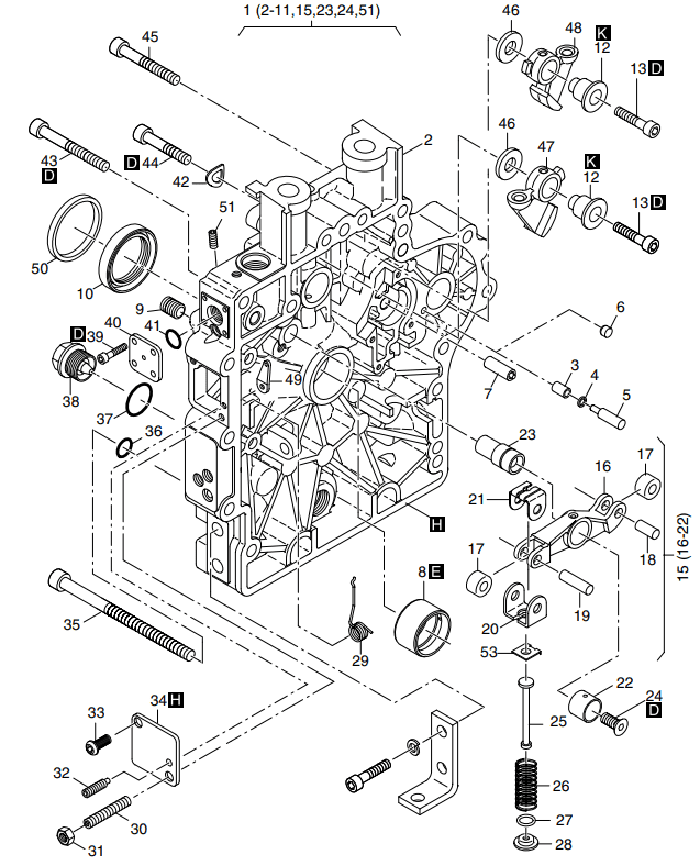 Hatz 1B40 Timing cover